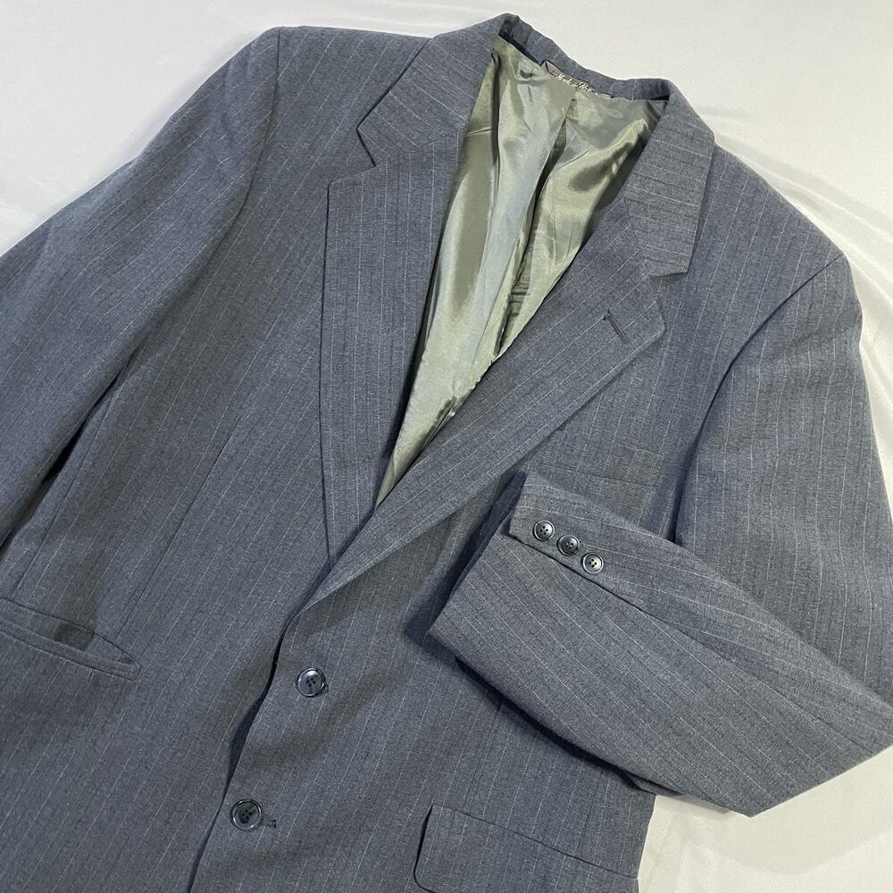 Vintage Levi’s Business Class Gray Pinstripe Blazer Sport Coat Mens 42L USA Made